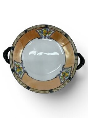 Noritake White Porcelain Bowl with Green Maker's Mark